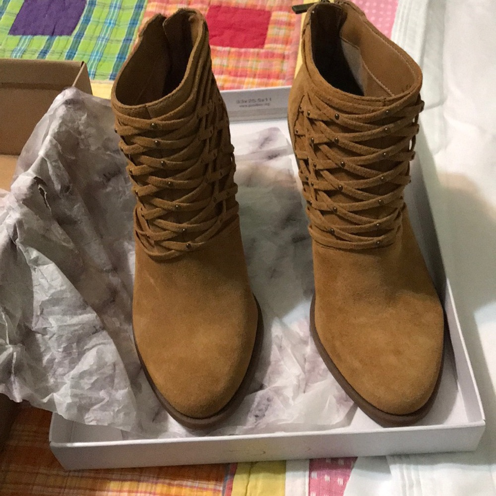 Jessica Simpson suede honey ankle boots 8.5M new
